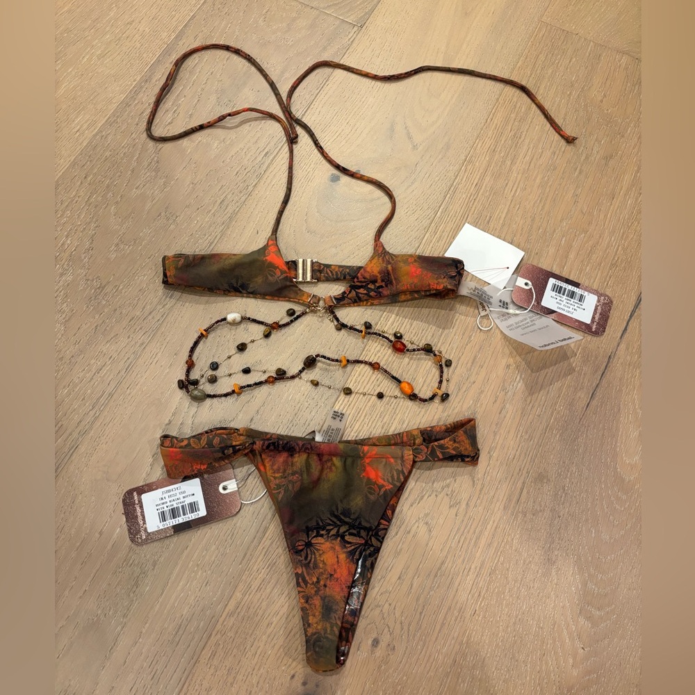 Revolve Jaded London Hina Bikini Set W/ Beaded Trims Top & Bottoms Sz 0 NWT NEW - Picture 6 of 15